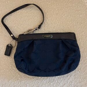 Navy Coach Wristlet - Excellent Used Condition 7”x5”